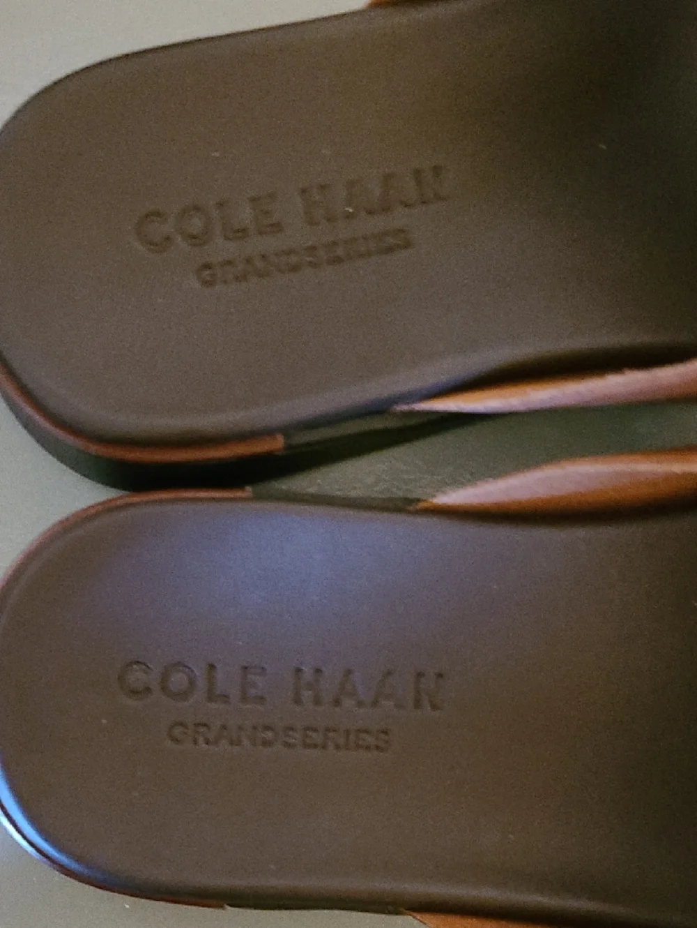 Cole Haan British Tan Crisscross Slide Sandals
